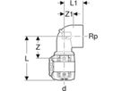 Übergangsbögen 90° mit Innengewinde - GEBERIT FlowFit Rp 3/4 Zoll/d Ø 25 mm