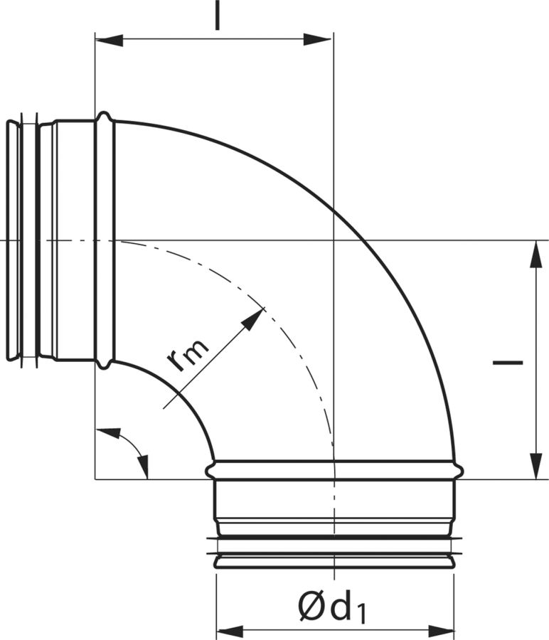 Spiralrohrbogen 90°