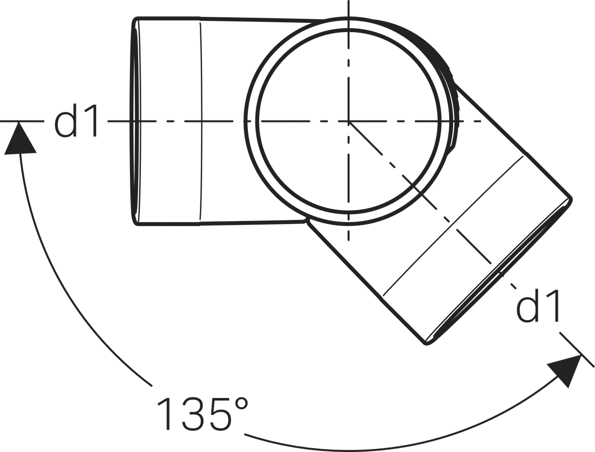 Geberit Silent Bogeneckabzweig 88.5/135° - db20, d110 mm