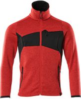 Strickpullover / Strickjacke Gr. 2XL - verkehrsrot/schwarz, mit Reissverschluss