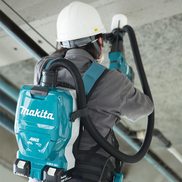 Rückensauger MAKITA LI-LION 36V (2x18V) - ohne Akku und Ladegerät, mit AWS