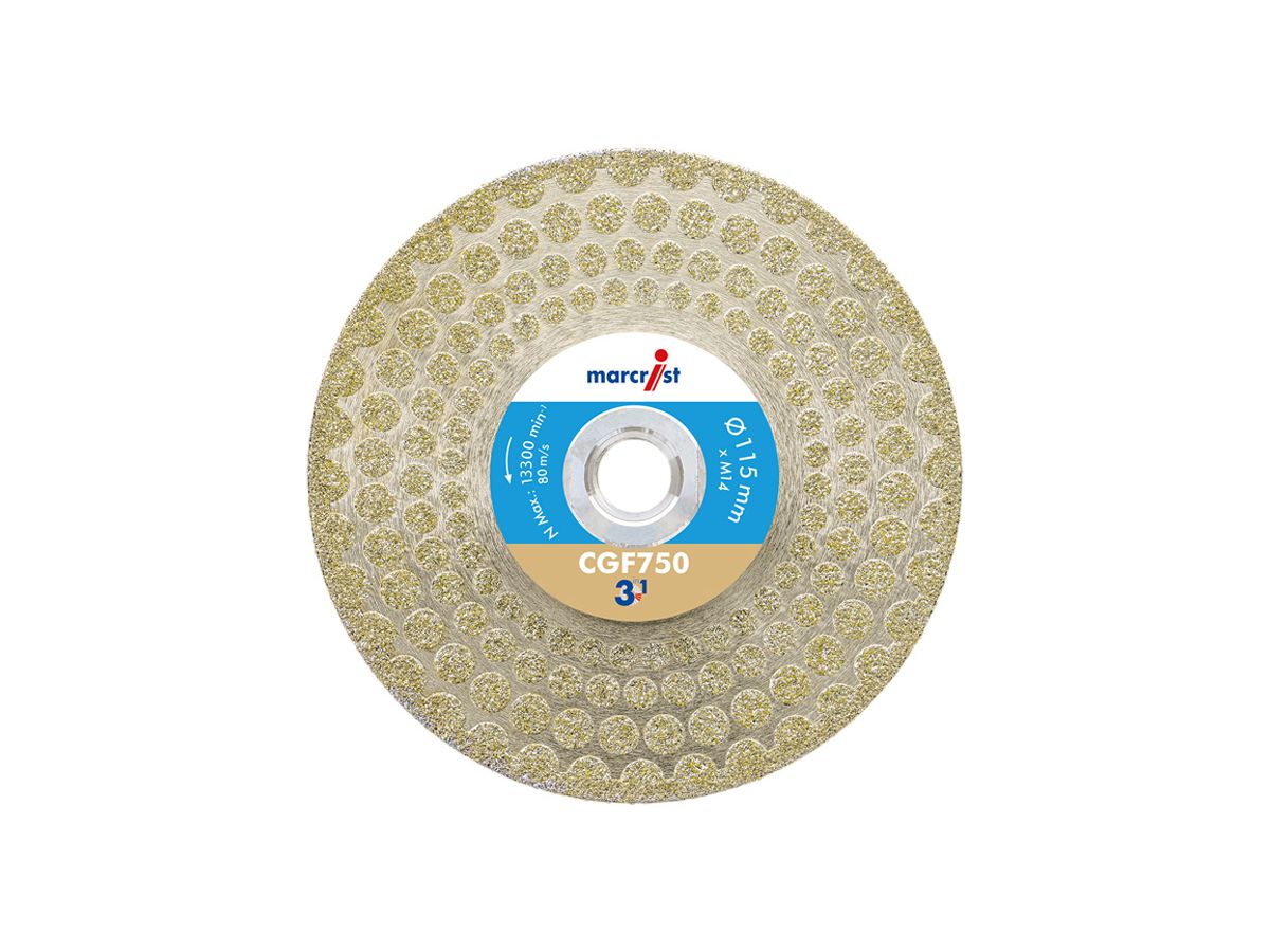 Diamanttrenn-und Schleifscheibe CGF 750 - Marcrist,ø115mm, Fliesen, Marmor, Granit