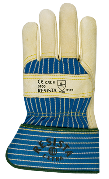 Schutzhandschuhe RESISTA-EXTRA - Rindnarbenleder/Drilch, gummierte Stulpe