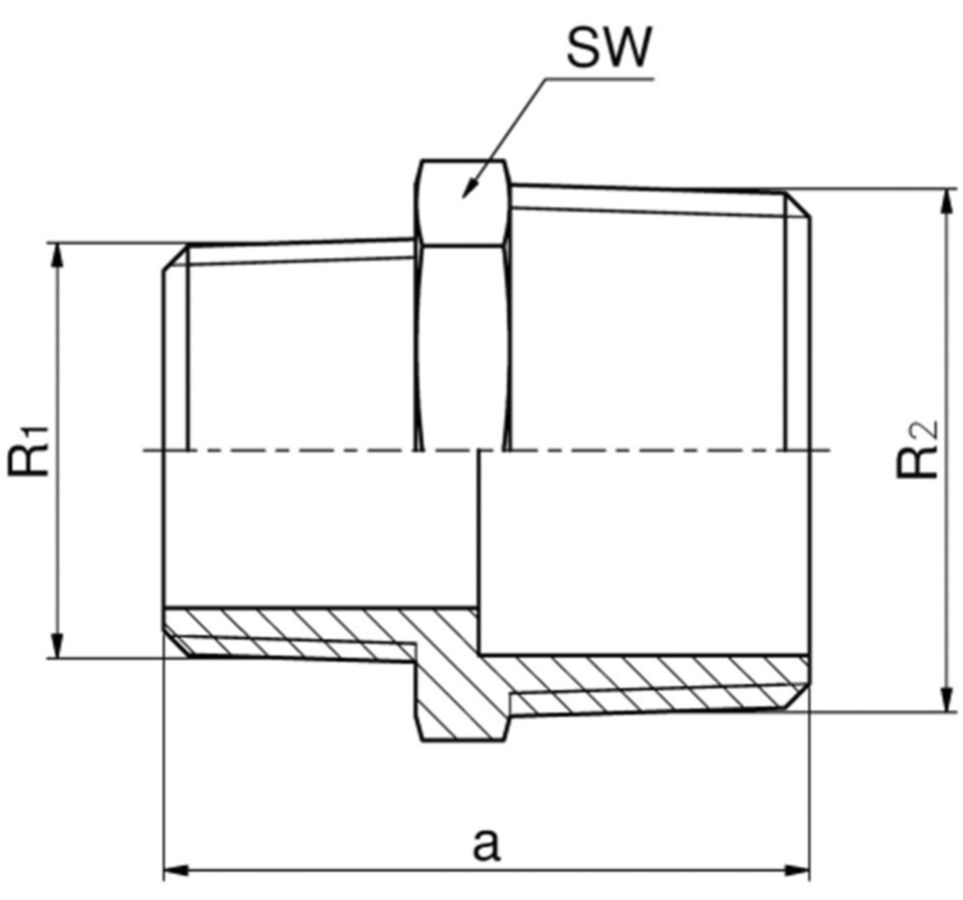 Doppelnippel reduziert +GF+ Serie 8000