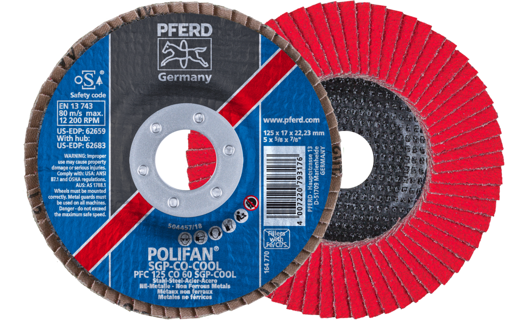 Polifan-Fächerscheibe PFERD PSC125 CO 40 - Stahl/INOX Ausführung SGP-Cool