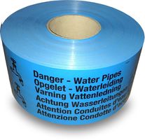 Warnband "Achtung Wasserleitung" - Farbe Blau, Breite 100 mm, Rl. à 250m