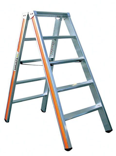 Doppelstufenleiter Typ 200 ALU - 2x6 Stufen, Stufen Breite: 80 mm