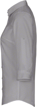 Bluse Vario-¾-Arm Perf. Gr. XS, titan - 50% Baumwolle, 50% Polyester, 120 g/m²