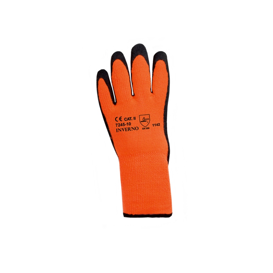 Kälteschutzhandschuhe INVERNO Gr. 9 - leuchtorange, Acryl-Schlingengewirk