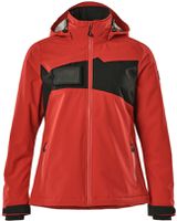 Winterjacke mit Kapuze Damen, Gr. 2XL - verkehrsrot/schwarz, 100% PES