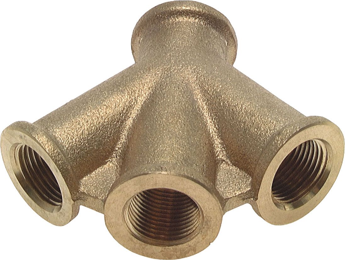 Dreifachverteiler Messing 3/8" IG