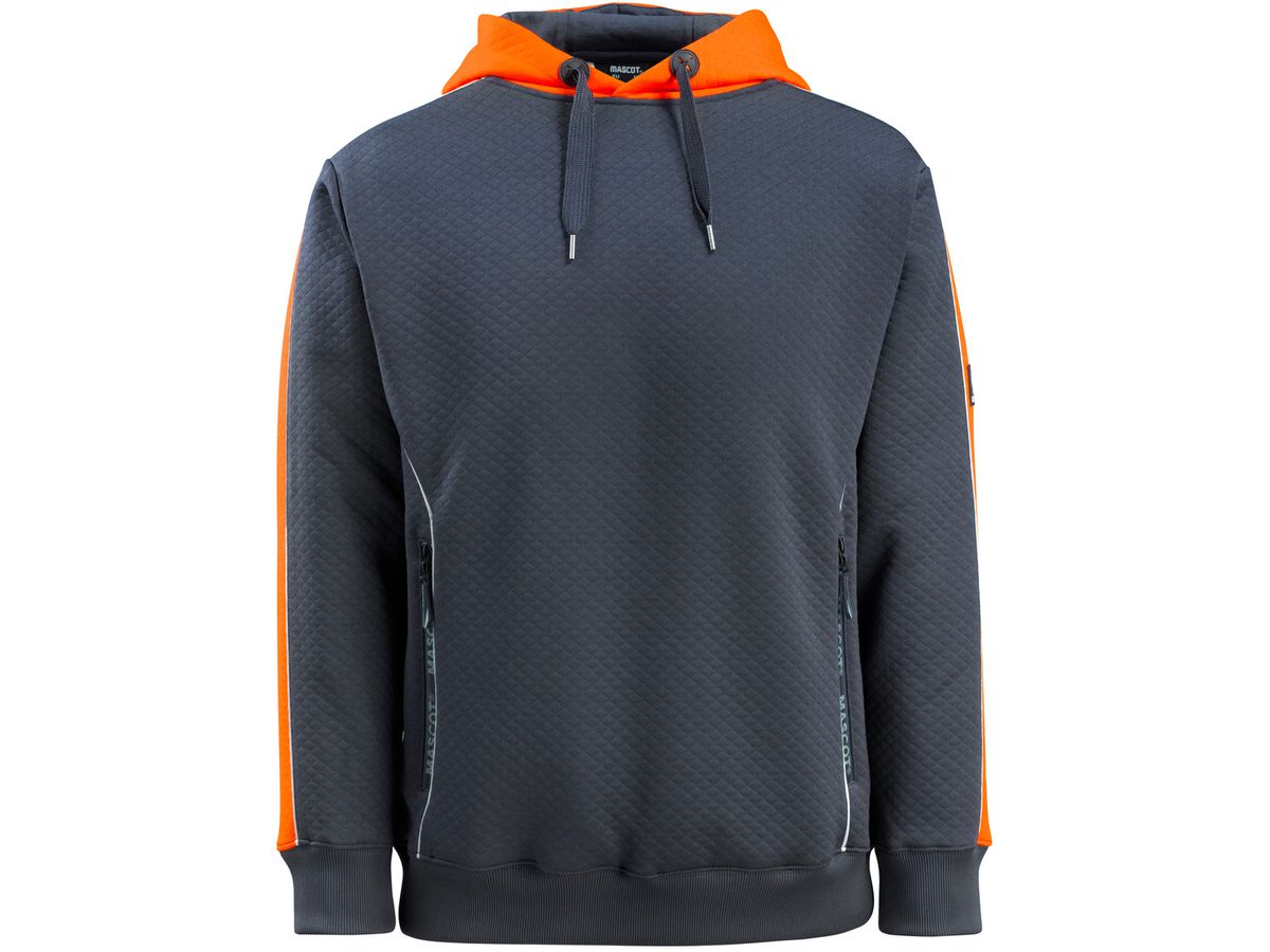 MASCOT Motril Kapuzensweatshirt, Gr. L - schw.blau-hi-vis orange, 50%CO 50%PES