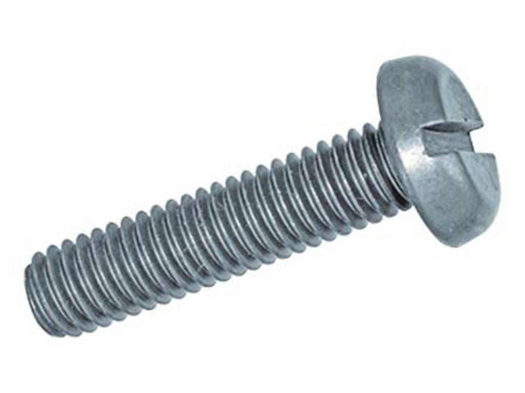 Flachkopfschrauben Pan-Head mit Schlitz - Stahl 4.8 verz. blau chromatiert DIN 85A