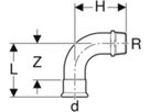 MPF-Uebergangsbogen 90° 22-3/4" Nr.20507