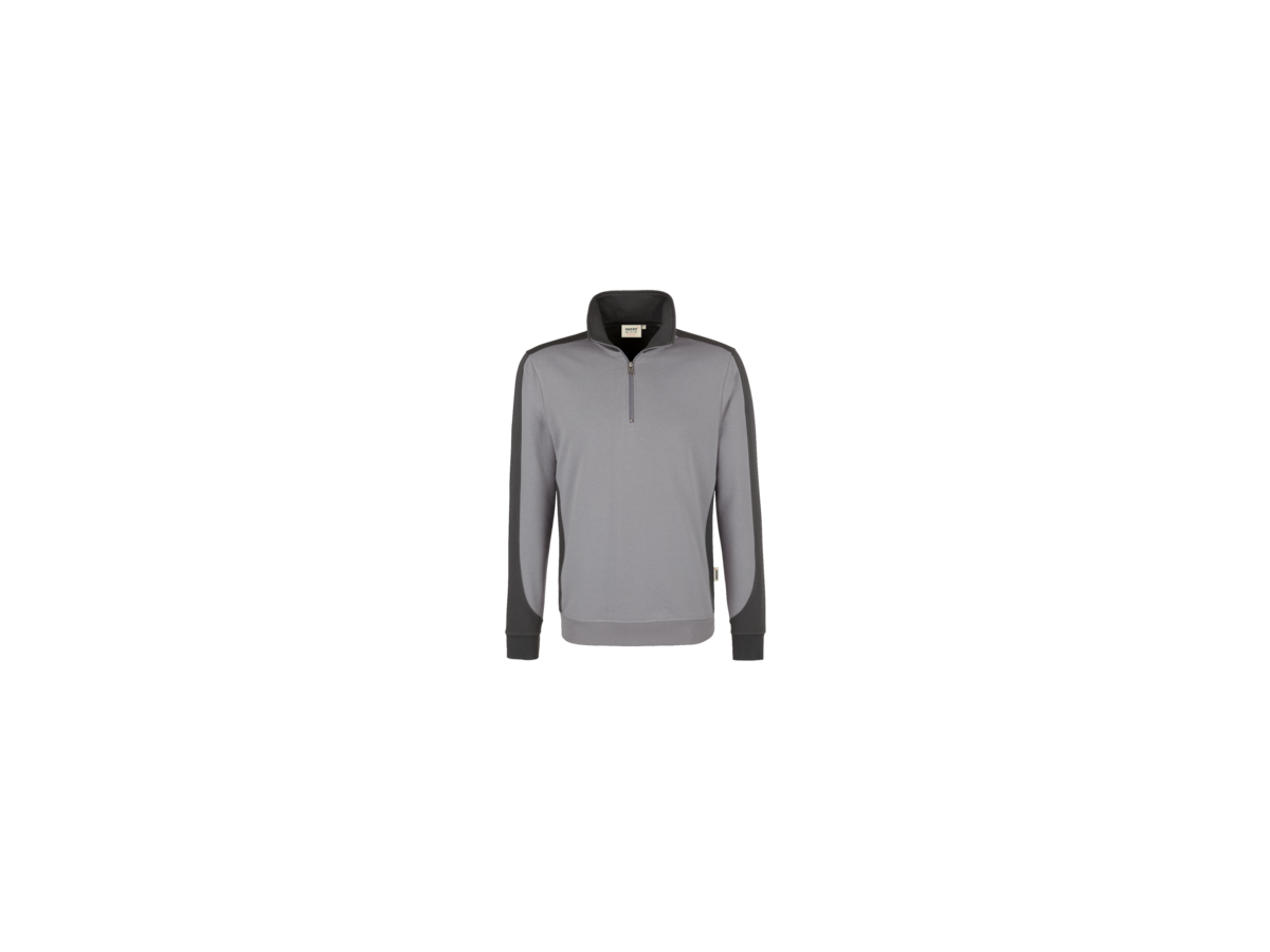 Zip-Sweatsh. Contr. Perf. L titan/anth. - 50% Baumwolle, 50% Polyester