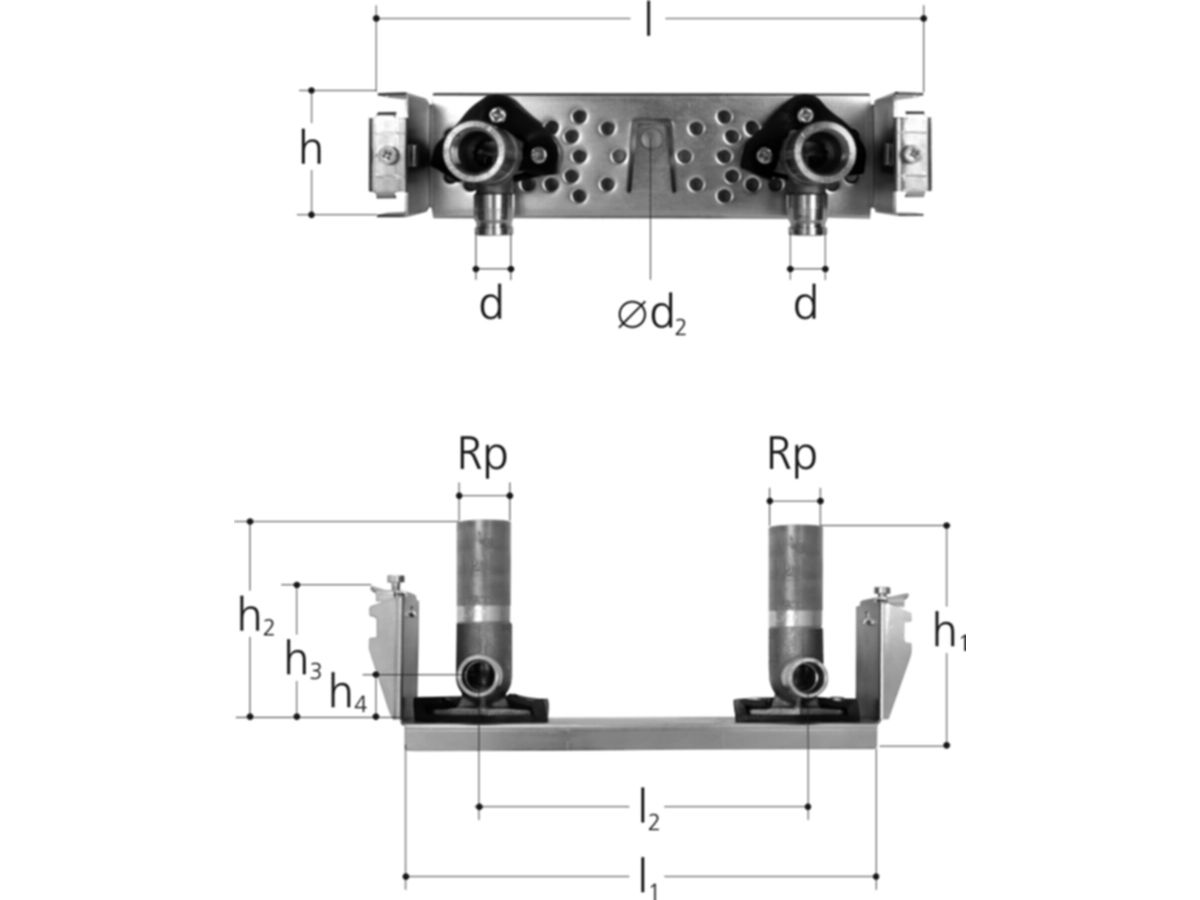 iFIT Armaturenplatte für GIS Profil - 1/2" mit Armaturenanschl.iFIT 16/20