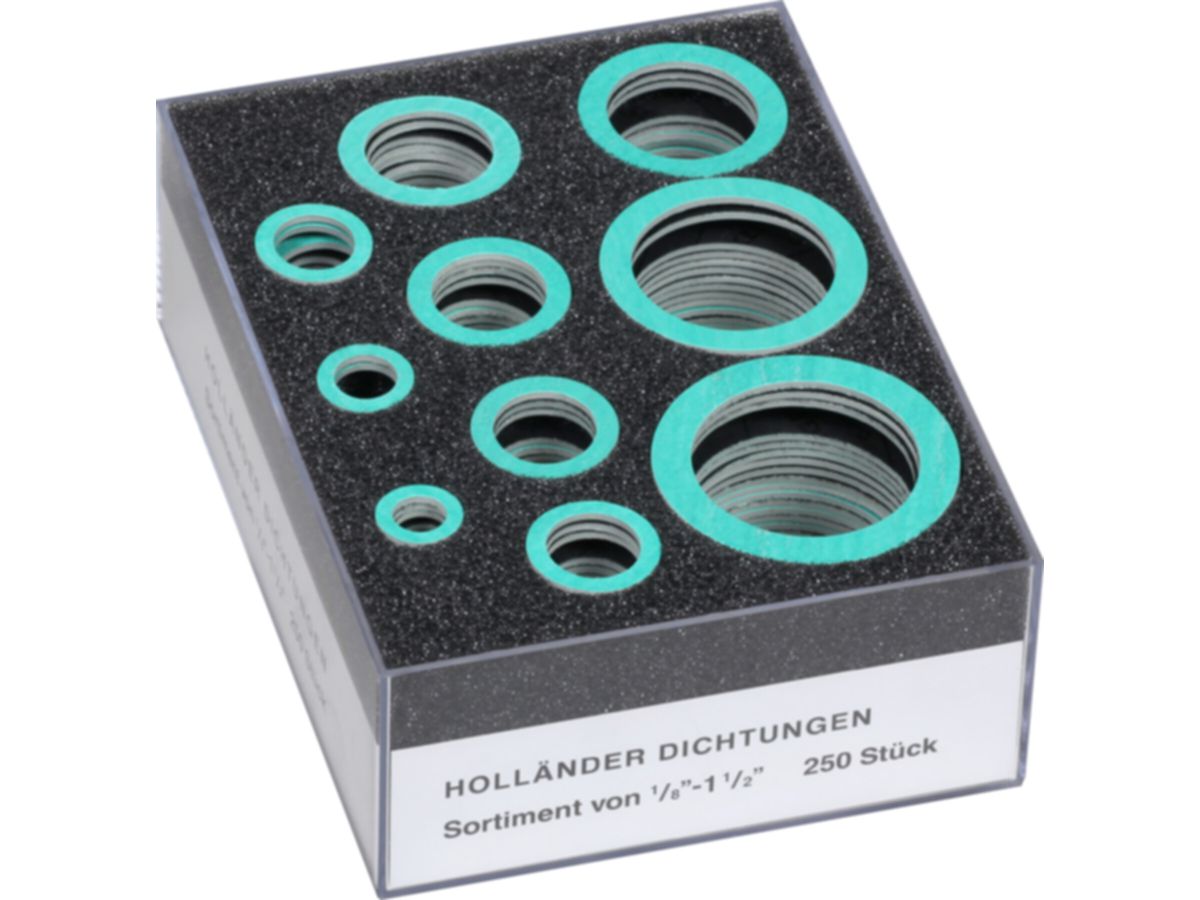 Holländer-Dichtungsortiment Sil C-4324 - 1/8" bis 11/2"  in 10 Pos. à 25 Stk