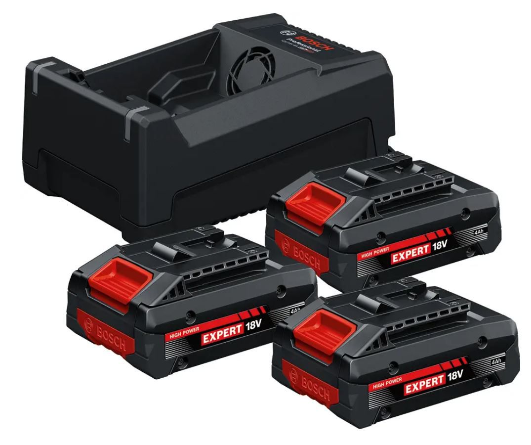 Akkuset 3x 4ah+ Ladegerät 18v/12v - Bosch