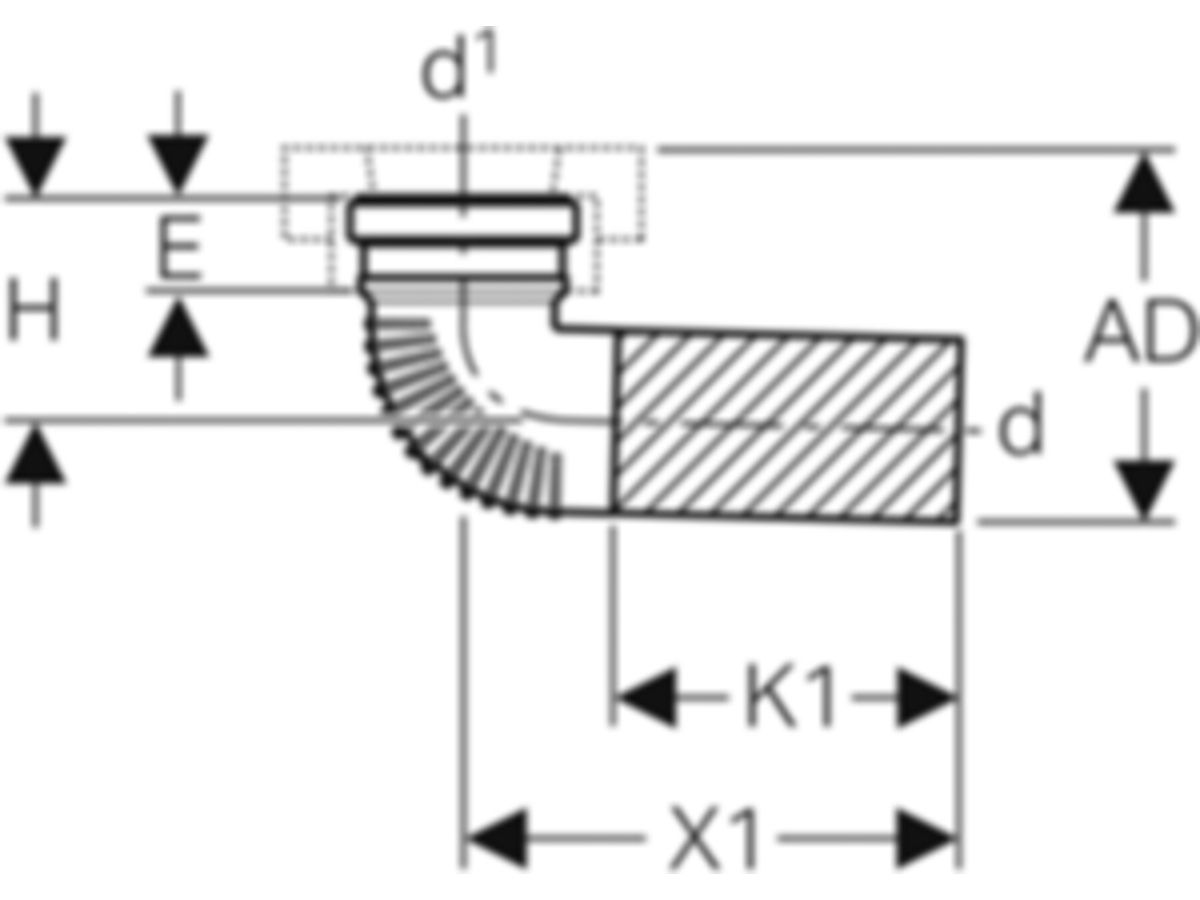 Geberit Dachanschlussgarnituren 110 - horizontal db20