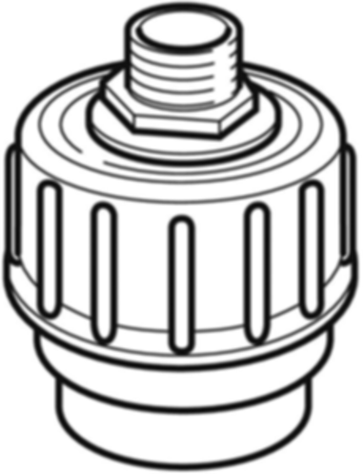 Geberit PE Stutzen mit Verschraubung - mit Messingnippel
