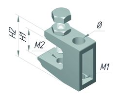Träger-Klemme Pipex M8 - 4.70 verzinkt