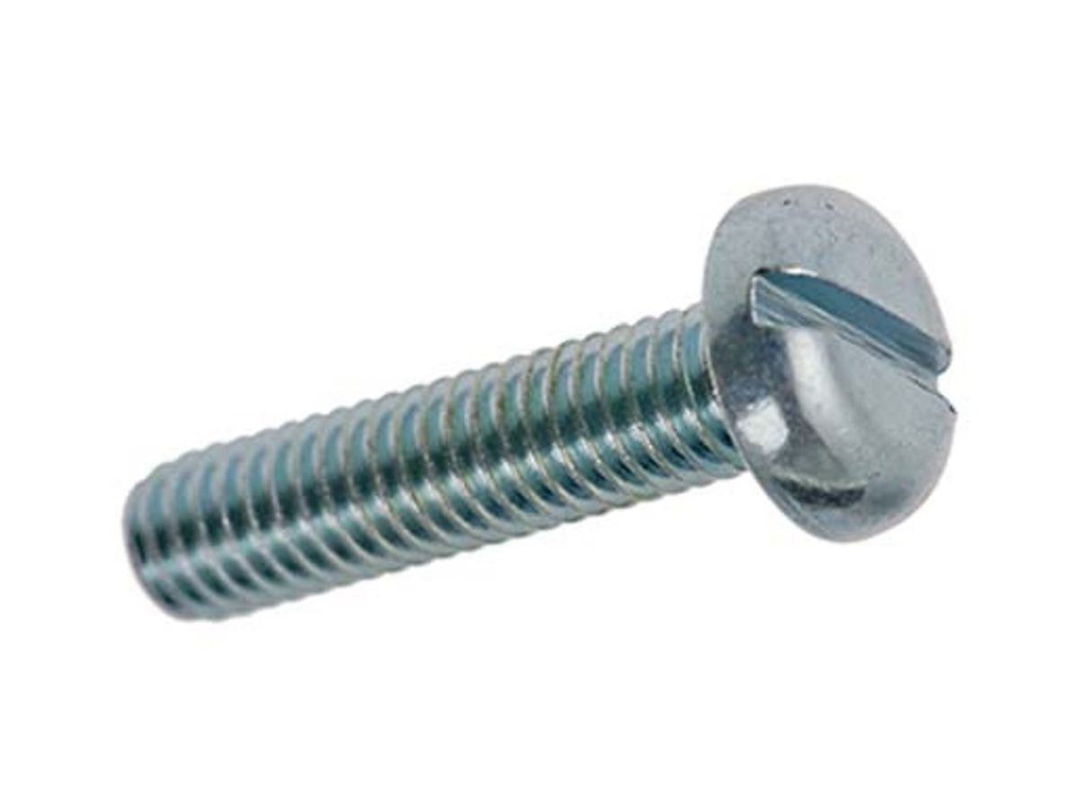 Flachkopfschrauben Pan-Head mit Schlitz - Stahl 8.8 verz. blau chromatiert DIN 85A