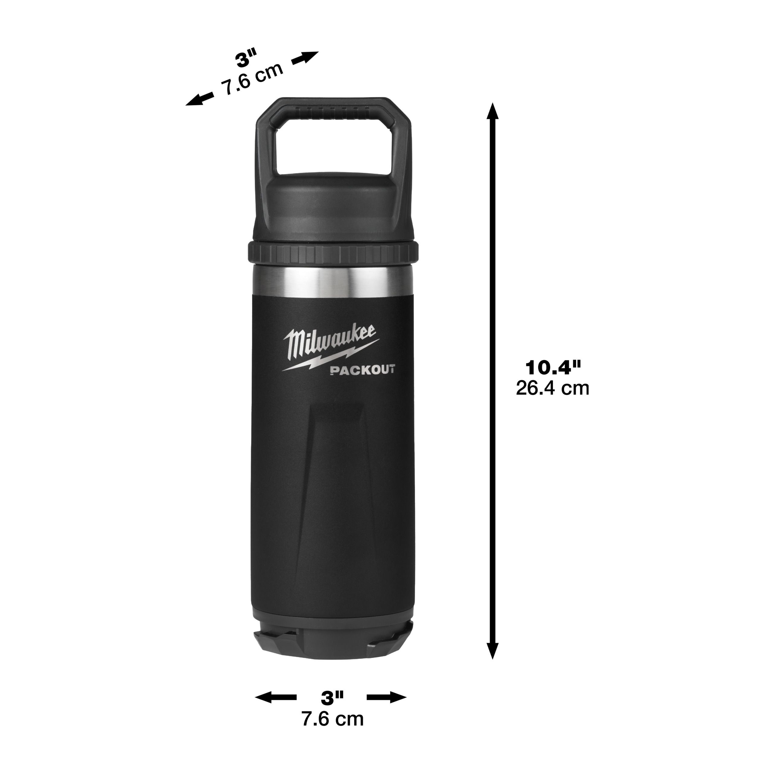 Thermosflaschen MILWAUKEE PACKOUT - 700 ml mit Schraubdeckel, schwarz