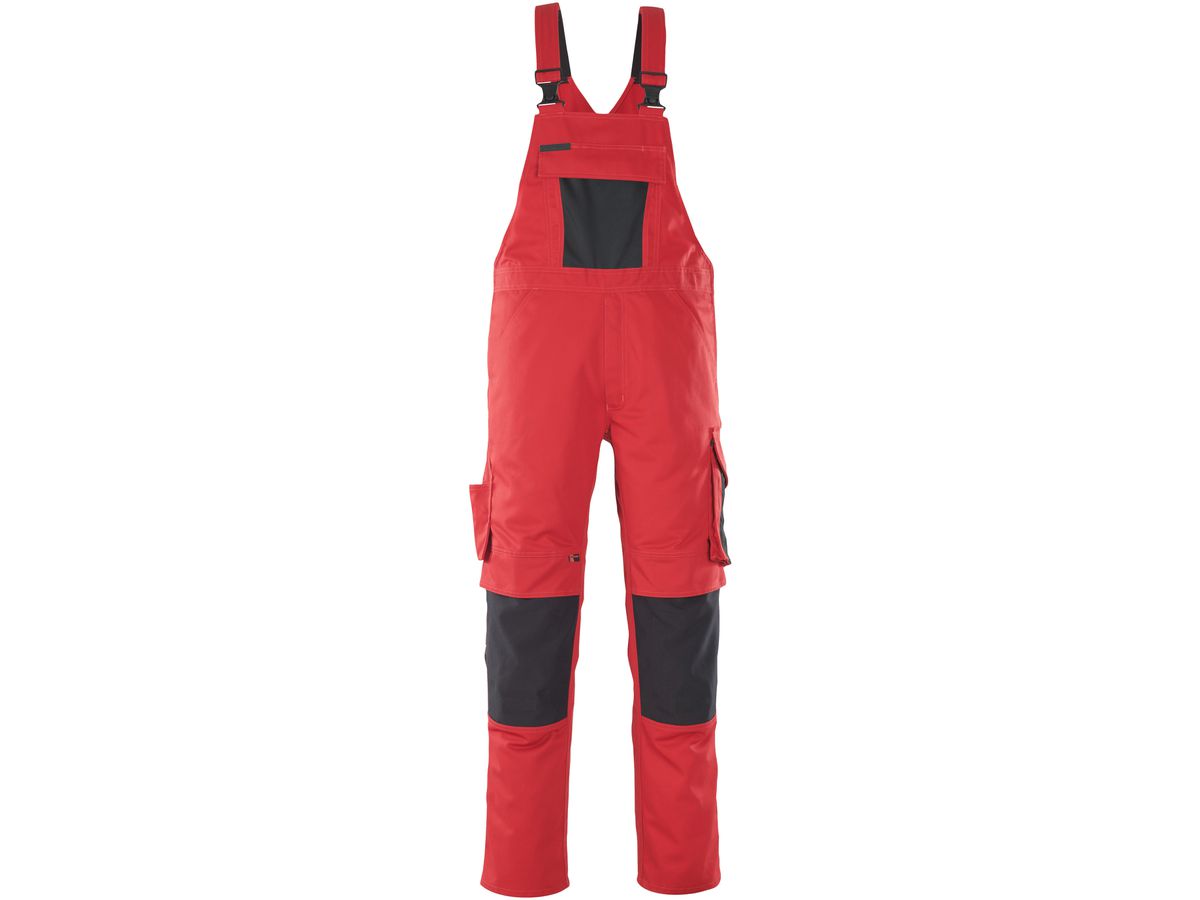 Leipzig Latzhose rot-schwarz Gr. 82C68 - 70% polyester / 30% tencel