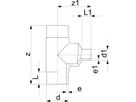 HDPE-Druck-Tee PE 100 S-5 125/90 mm - verl. Schenkel