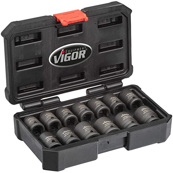 Kraft-Steckschlüsseleinsatz-Set Vigor - 13teilig, 10-24 mm Antrieb 1/2"