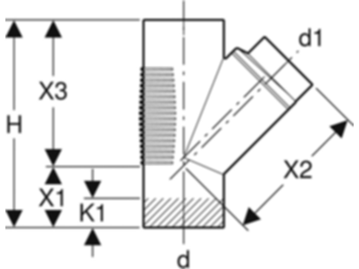 Geberit-Silent Abzweig 45° 63/56