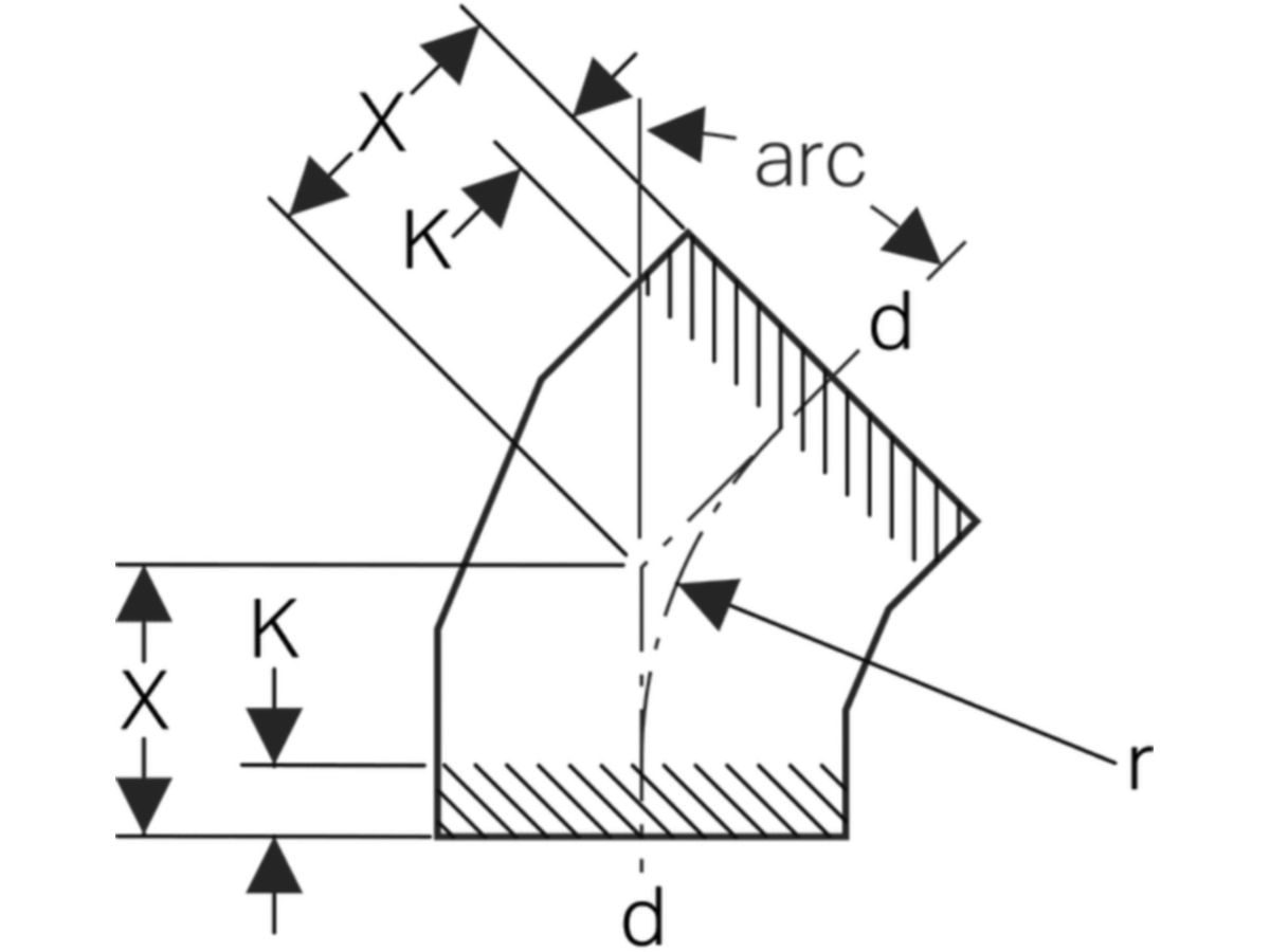 Geberit PE Segmentbogen 45°