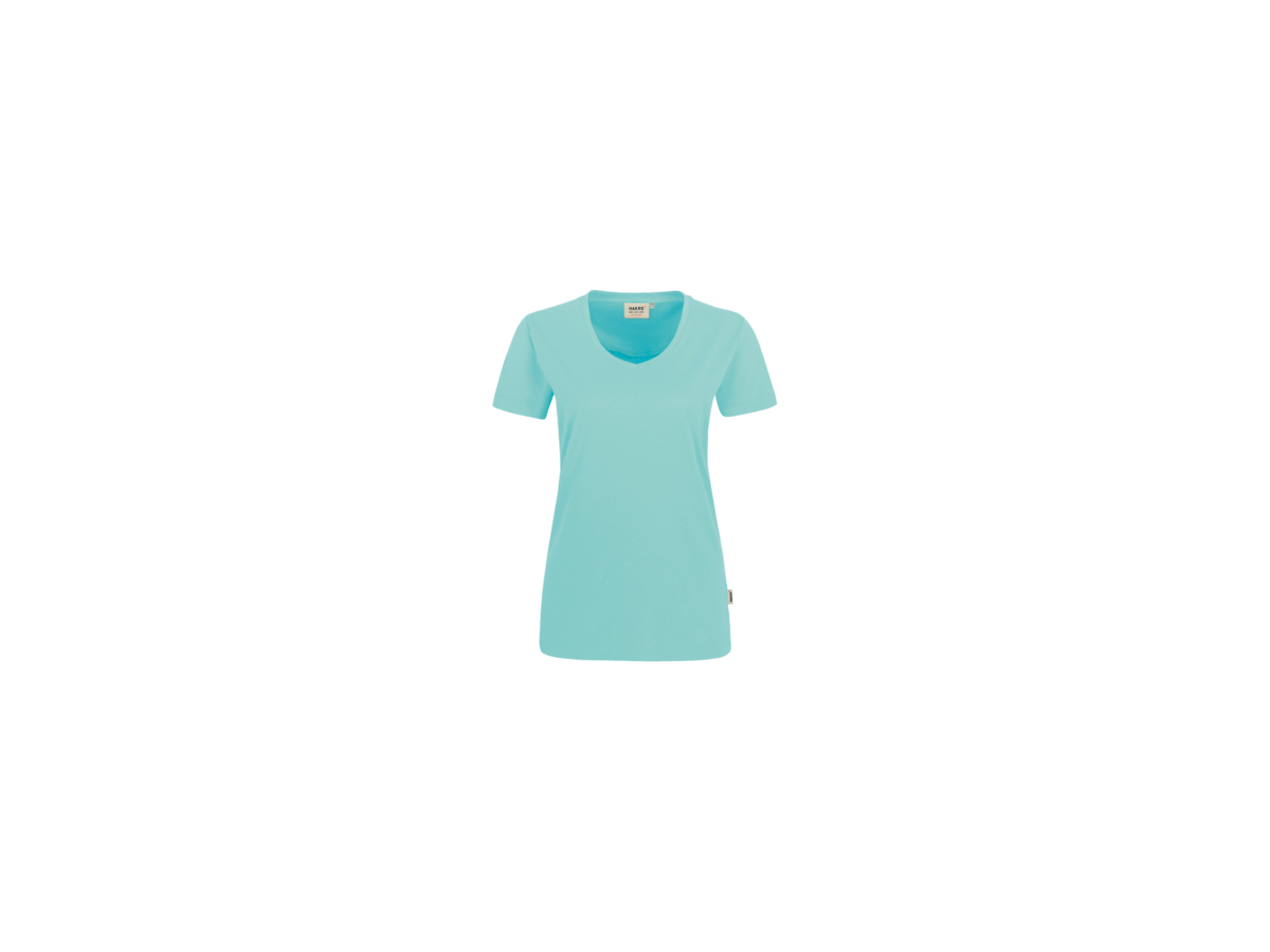 Damen-V-Shirt Perf. Gr. XL, eisgrün - 50% Baumwolle, 50% Polyester, 160 g/m²
