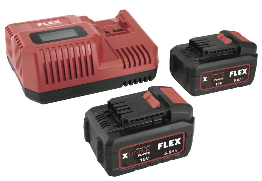 Basis P-SET 55 R, Flex - 1x Schnellladegerät, 2x Akku 18.0/5.0Ah