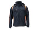Softshell-Jacke mit Kapuze, Gr. 4XL - Schwarzblau/Hi-vis Orange, 100% Polyest.