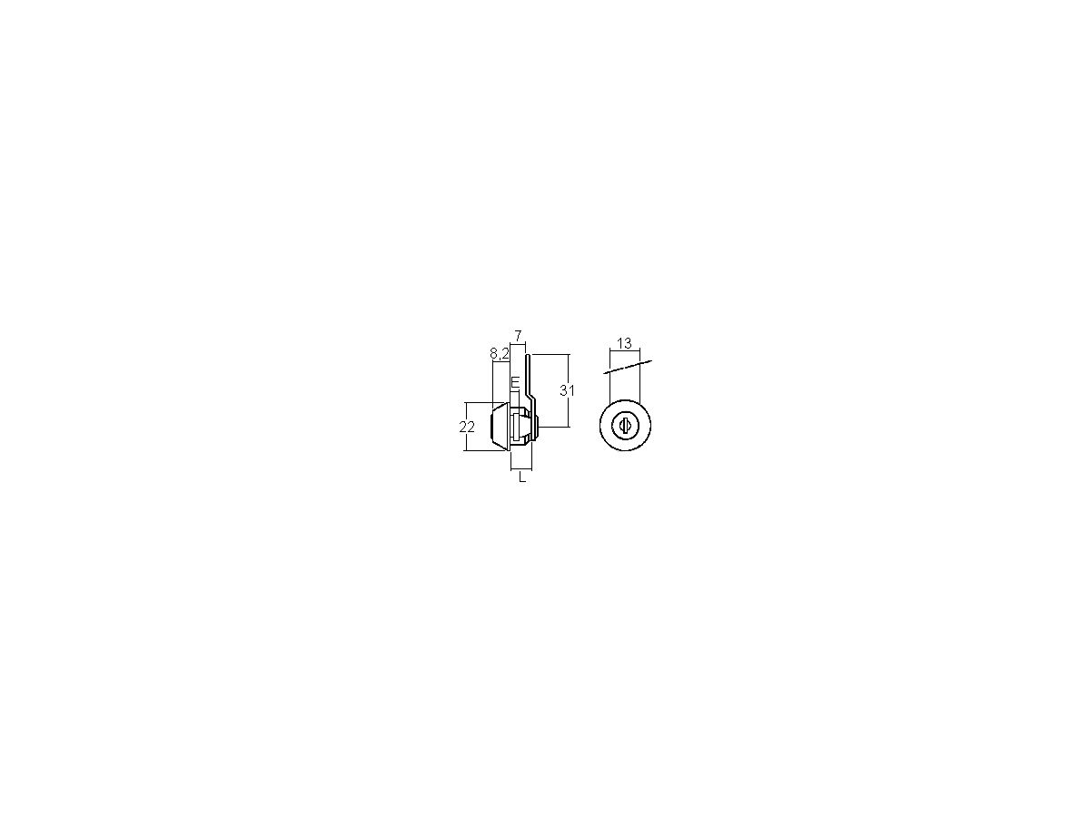 Klemm-Zylinder verchromt für Basel - inkl. 2 Schlüssel, Riegel RM0334
