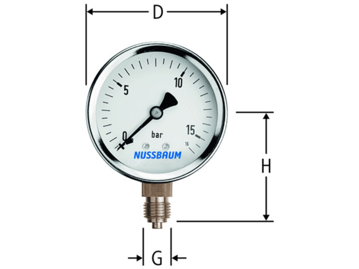 Manometer mit Radialanschl. 1/4"-16 - zu Druckreduzierventil