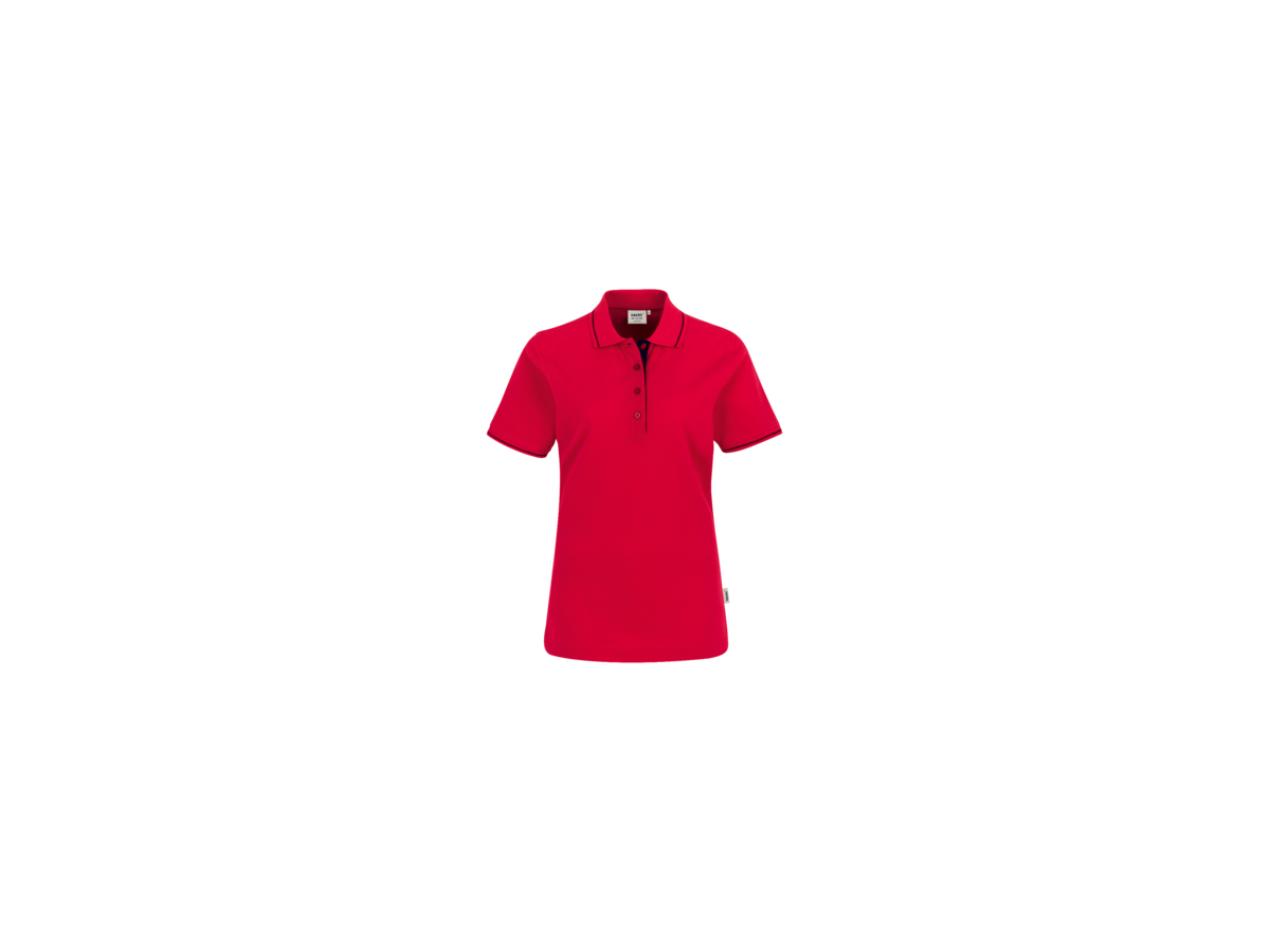 Damen-Poloshirt Casual M rot/schwarz - 100% Baumwolle
