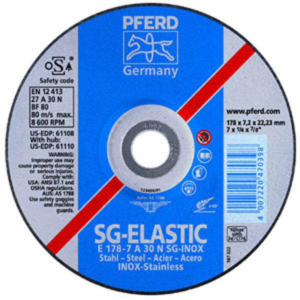 Schruppscheibe PFERD SG-Elastic - Inox, weiche Ausführung, Härte N-Inox