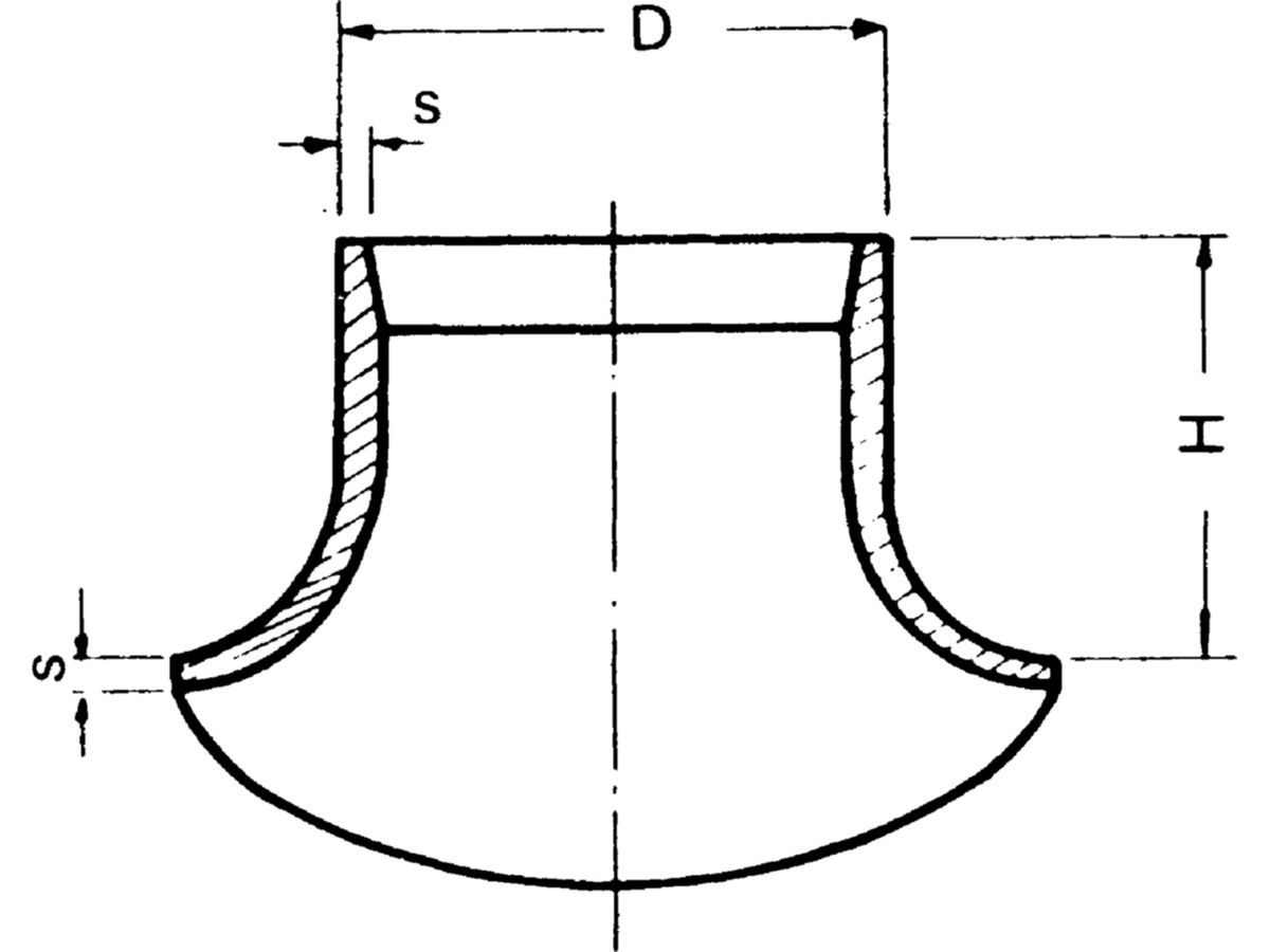 Sattelstutzen kurz, nahtlos RB - aus Stahl P235GH TC1, nach EN 10253-2