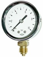 Manometer 1/4" 0-10 bar, 55 mm - mit Anschluss unten