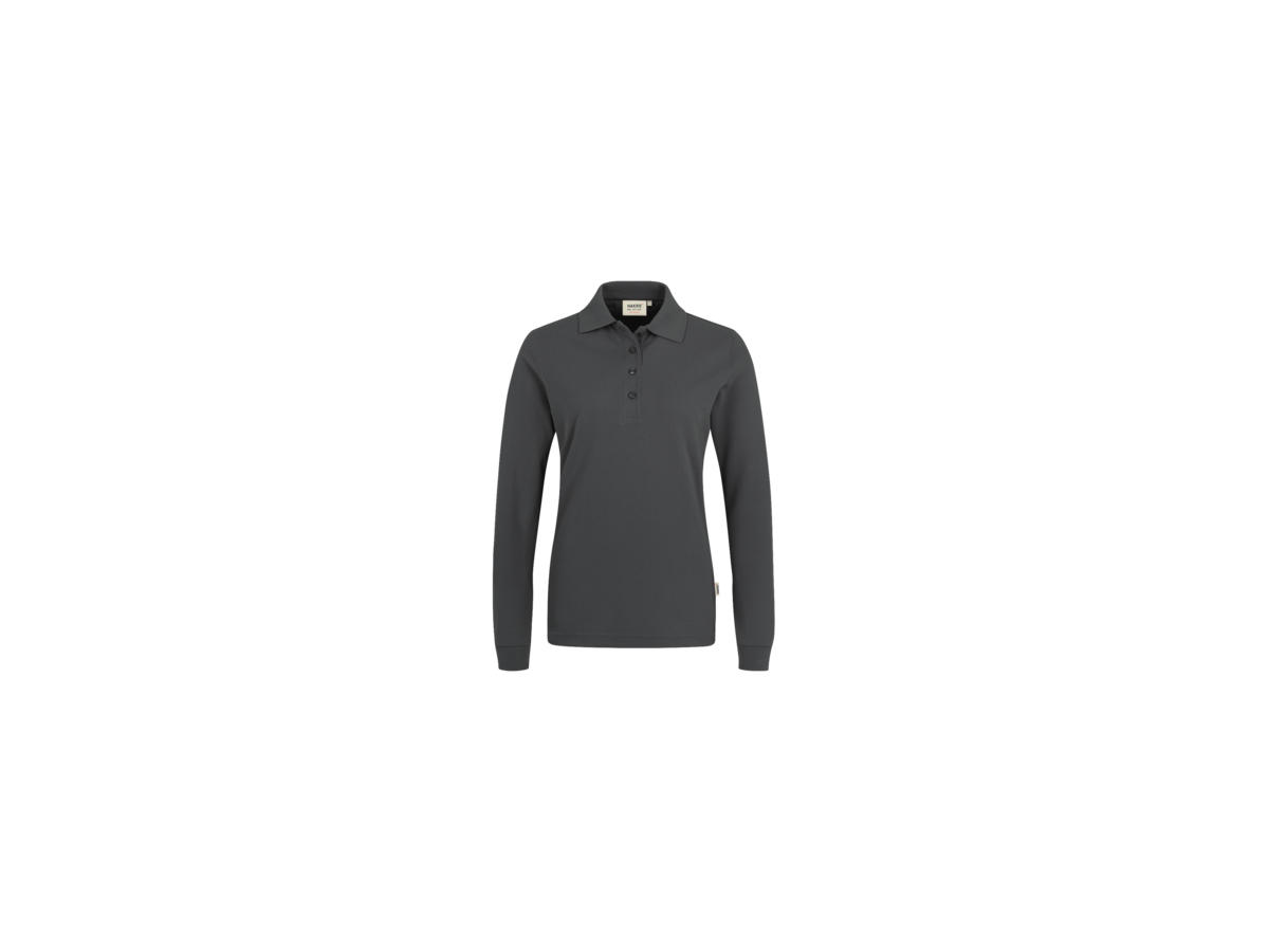 Damen-Longsleeve-Poloshirt Perf. M anth. - 50% Baumwolle, 50% Polyester, 220 g/m²