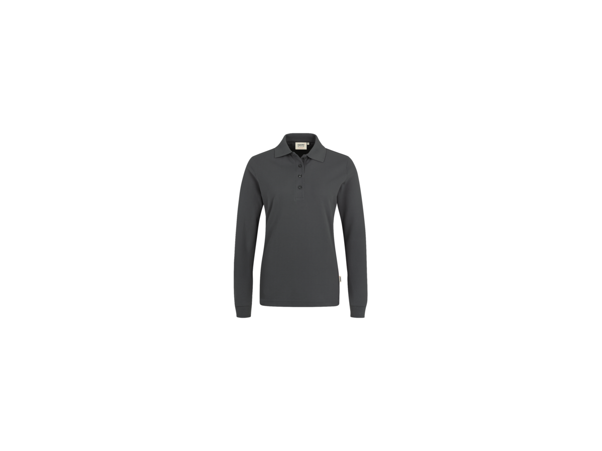 Damen-Longsleeve-Polosh. Perf. 2XL anth. - 50% Baumwolle, 50% Polyester, 220 g/m²