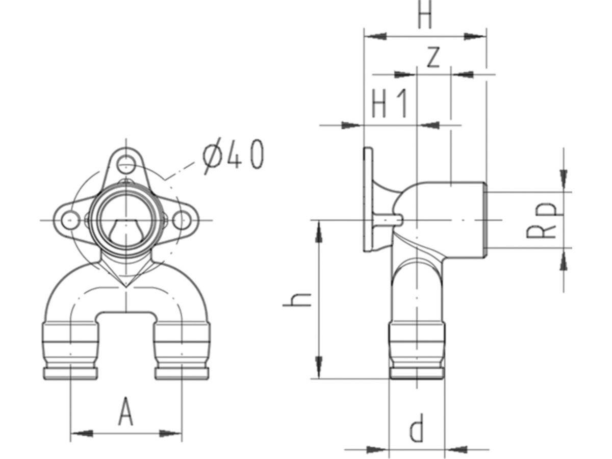 iFIT Armaturenanschluss-Modul 1/2" - doppelt 16/20 H= 44mm