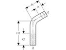 MPF-Passbogen 60° San. 22 mm