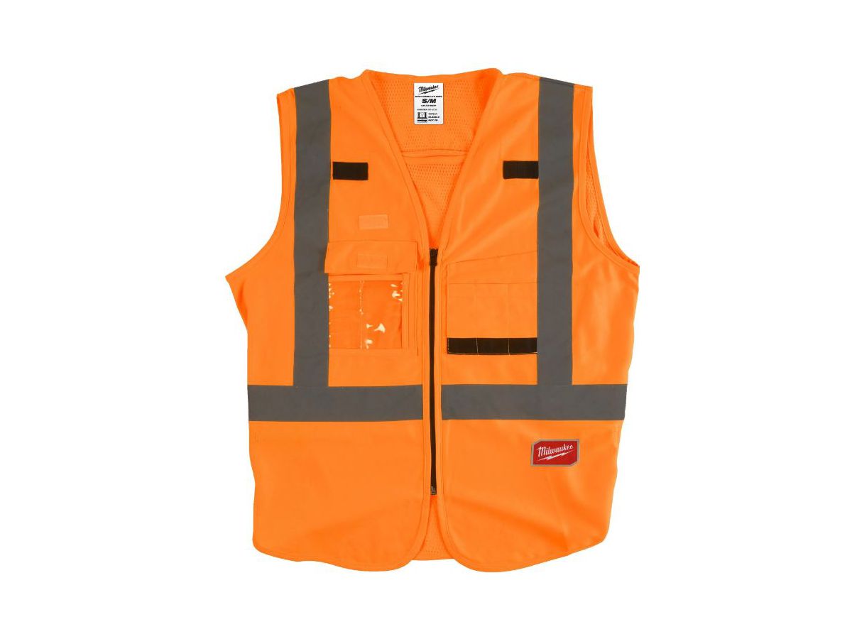 Warnschutz Weste orange Gr. 2XL/3XL - Milwaukee, EN ISO 20471:2013 Klasse 2