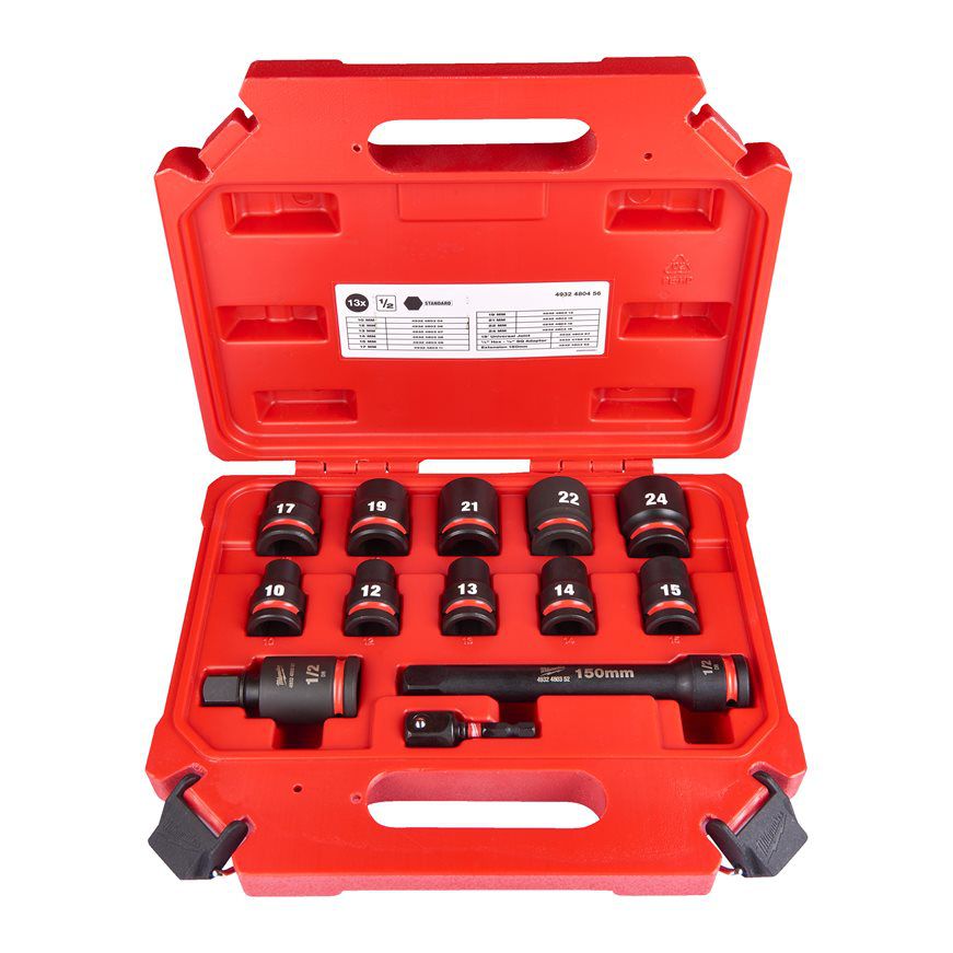 Schockwave Schlagnuss 1/2" 10-tlg. - Milwaukee, 10 - 24 mm