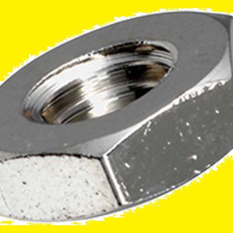 Sechskantmuttern 0,5 d DIN 439B - Messing vernickelt