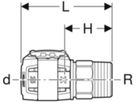 Übergänge mit Aussengewinde   2" - GEBERIT FlowFit d Ø 63 / SW 74 mm