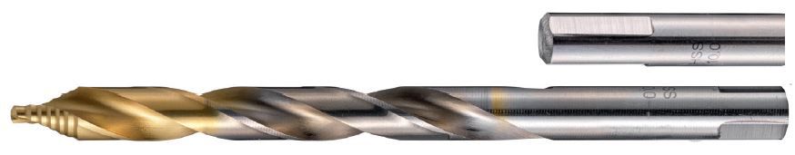 Spiralbohrer HSS-G DIN 338 TiN - 3-kant Schaft, mit Kreuzanschliff